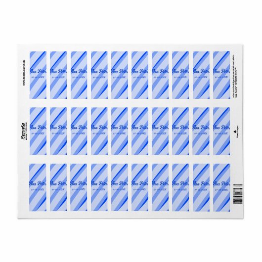 Blue pastel add name date boho retro lines pattern (Vorne)