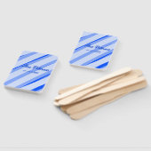 Blue pastel add name date boho retro lines pattern fächer (Non-assembled)