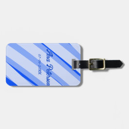 Blue pastel add name date boho retro lines pattern gepäckanhänger