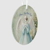 Blue Pastel Angel Christian Christmas Ornament (Vorderseite)
