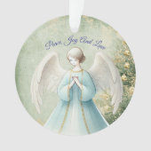 Blue Pastel Angel Christian Christmas Ornament (Vorderseite)
