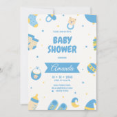 Blue Pastel Baby Dusche Einladung (Vorderseite)