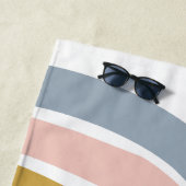 Blue Pastel Boho Rainbow Name Badtuch Strandtuch (Beispiel)
