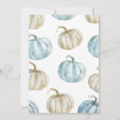 Blue Pastel Boy Pumpkin Brew und Diapers Einladung (Rückseite)