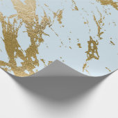 Blue Pastel Celestial Gold Marble Shiny Glam Geschenkpapier (Ecke)