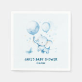 Blue Pastel Elephant Baby Dusche Napkins Serviette (Vorderseite)