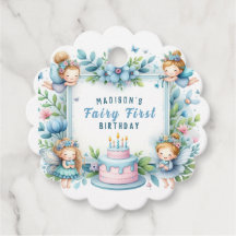 Blue Pastel Floral Fairy Erster Geburtstag -