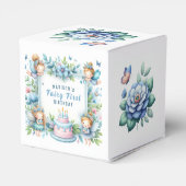 Blue Pastel Floral Fairy Erster Geburtstag - Geschenkschachtel (Rückseite)
