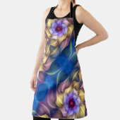 Blue Pastel Fraktal Blume Abstrakt Schürze (InSitu)