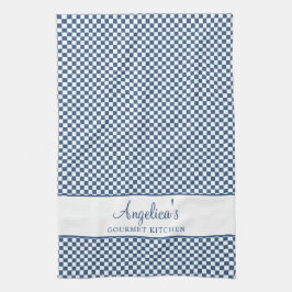 Blue Pastel Französischer Karierter Karo Country G Geschirrtuch