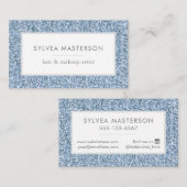 Blue Pastel Glitzer Moderner Minimal Visitenkarte (Vorne/Hinten)