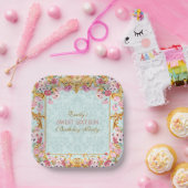 Blue Pastel Gold Sweet 16 Baroque Rokoko Geburtsta Pappteller (Party)