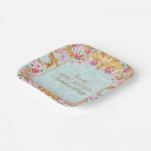 Blue Pastel Gold Sweet 16 Baroque Rokoko Geburtsta Pappteller (Gewinkelt)