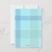 Blue Pastel Kariert Baby Foto Danke Karte (Rückseite)