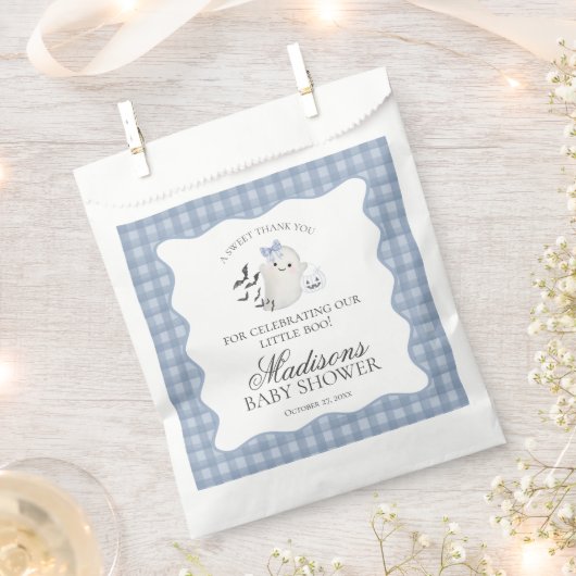 Blue Pastel Little Boo Ghost Baby Shower Dessert Geschenktütchen (Ausgeschnitten)