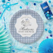 Blue Pastel Little Boo Ghost Baby Shower Dessert Pappteller (Party)