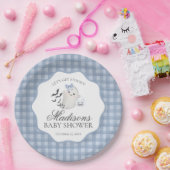 Blue Pastel Little Boo Ghost Baby Shower Dessert Pappteller (Party)