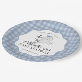 Blue Pastel Little Boo Ghost Baby Shower Dessert Pappteller (Schrägansicht)