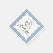 Blue Pastel Little Boo Ghost Baby Shower Dessert Serviette (Ecke)