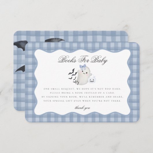 Blue Pastel Little Boo Ghost Books for Baby Insert (Vorne/Hinten)