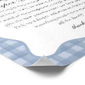 Blue Pastel Little Boo Ghost Diaper Thoughts Sign Poster (Ecke)