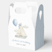 Blue Pastel Nautical Segelboot 1. Geburtstag Geschenkschachtel (Geöffnet)