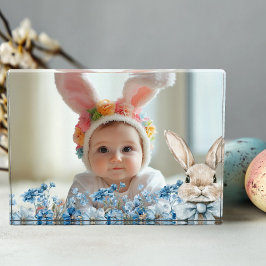 Blue Pastel Oaster Bunny Fotoblock