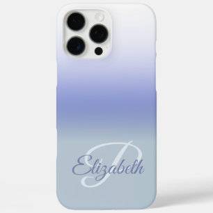 Blue Pastel Ombre Initial Monogram Individuelle Na iPhone 16 Pro Max Hülle
