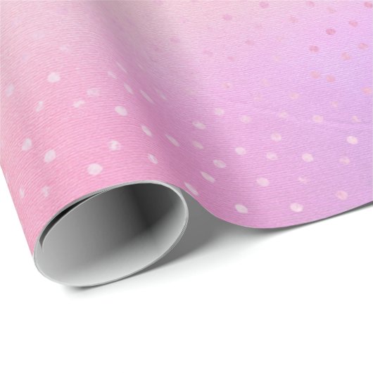Blue Pastel Ombre Pink Lila Ombre Dots Rose Geschenkpapier (Rolleneckpunkt)