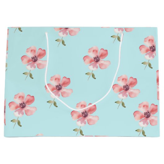 Blue Pastel Pattern Large Gift Bag Große Geschenktüte (Vorderseite)