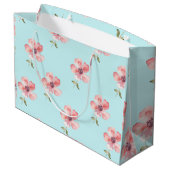 Blue Pastel Pattern Large Gift Bag Große Geschenktüte (Rückseite Schrägansicht)