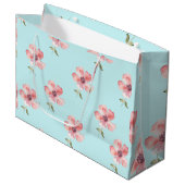 Blue Pastel Pattern Large Gift Bag Große Geschenktüte (Vorderseite Schrägansicht)