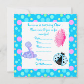 BLUE PASTEL SPOT SPRING PARTY EINLADUNG (Vorderseite)