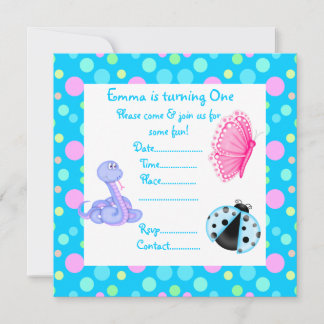 BLUE PASTEL SPOT SPRING PARTY EINLADUNG