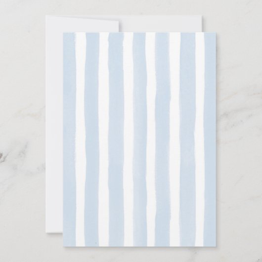 Blue Pastel Stripes Lemon Babydusche Einladung (Rückseite)