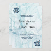 Blue Pastel Tones Background Wedding Einladung (Vorne/Hinten)
