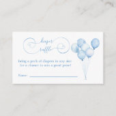 Blue Pastel Watercolor Balloons Diaper Raffel Begleitkarte (Vorderseite)