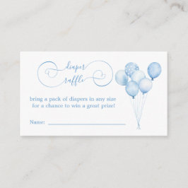 Blue Pastel Watercolor Balloons Diaper Raffel Begleitkarte