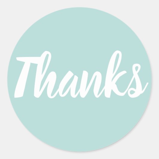 Blue Pastell danke Ihnen einfache Business-Aufkleb Runder Aufkleber (Vorderseite)