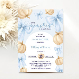 Blue Pastell Watercolor Pumpkin Buganband Einladung
