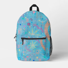 Blue Pastels Dream Abstract Bedruckter Rucksack