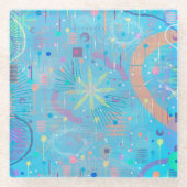 Blue Pastels Dream Abstract Glasuntersetzer (Vorderseite)