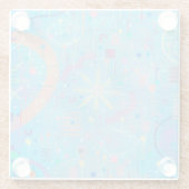 Blue Pastels Dream Abstract  Glasuntersetzer (Rückseite)