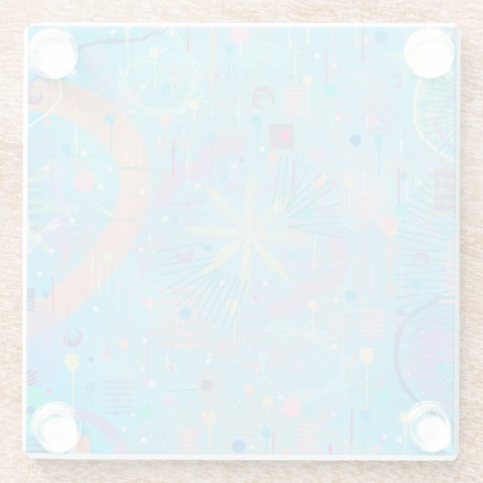 Blue Pastels Dream Abstract Glasuntersetzer (Rückseite)