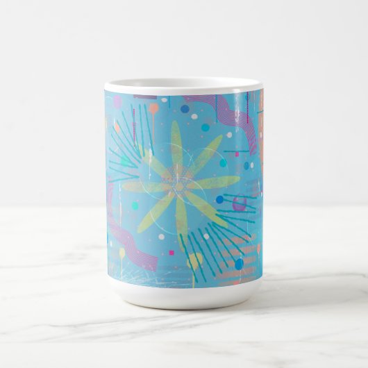 Blue Pastels Dream Abstract  Kaffeetasse (Mittel)