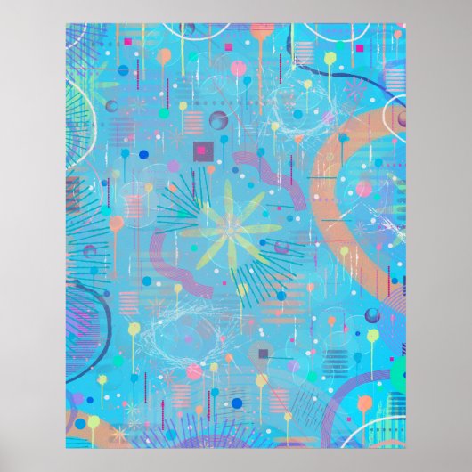 Blue Pastels Dream Abstract  Poster (Vorne)