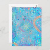 Blue Pastels Dream Abstract  Postkarte (Vorne/Hinten)