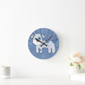 Blue Patch Puppy Runde Wanduhr (Zuhause)