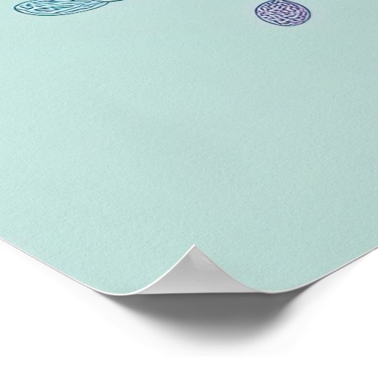 Blue Patchwork Butterfly Poster (Ecke)