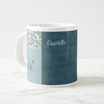 Blue Patchwork Custom Jumbo Tasse